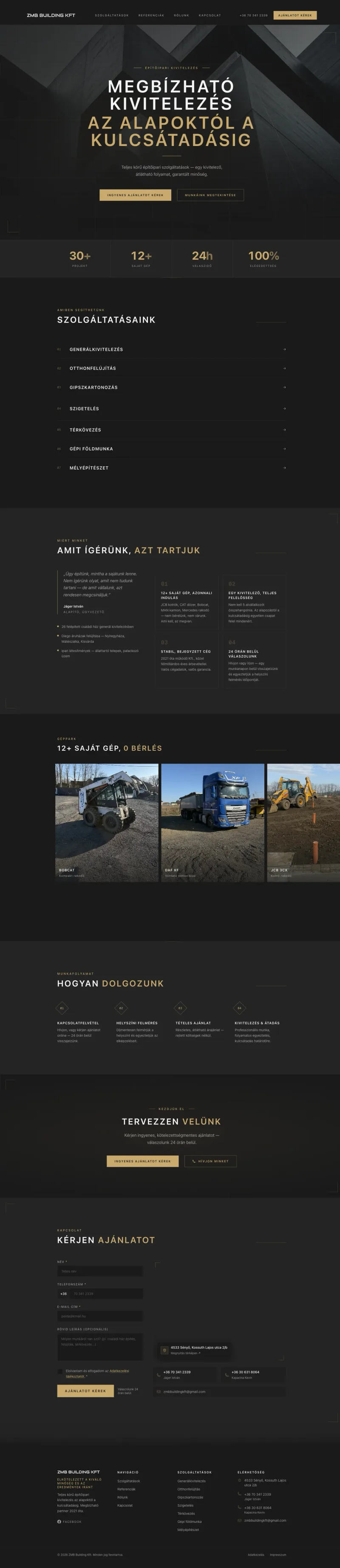 The ZMB Building site on desktop and mobile